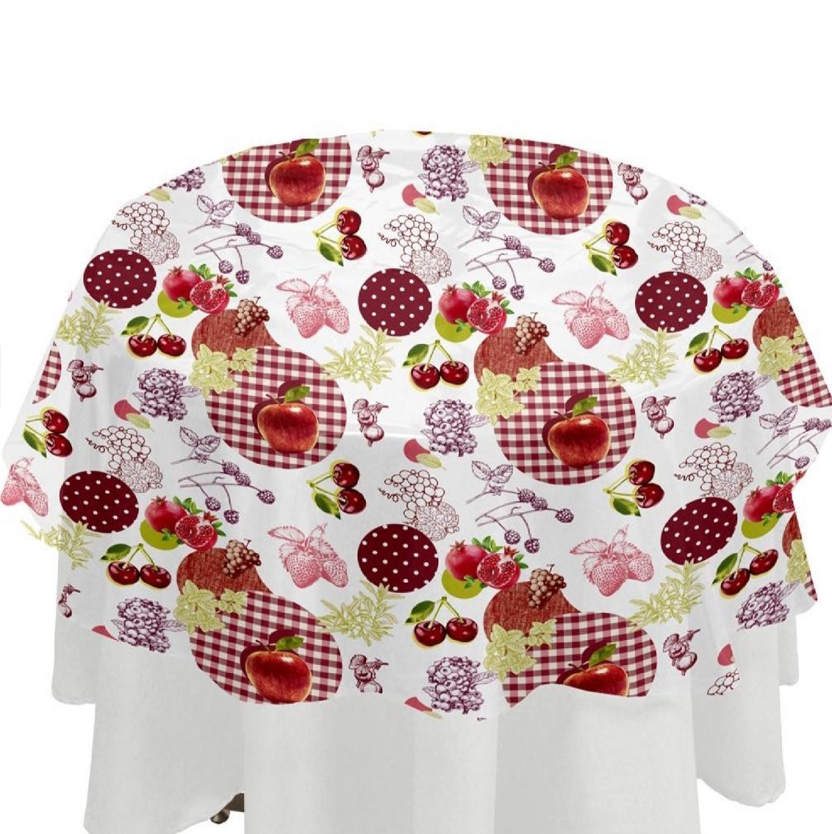 Nappe Imperm Able Ronde En Pvc D Cm Fruit Rouge