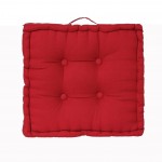 Coussin de sol 40 x 40 cm Horizon uni rouge