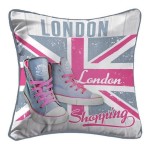 Coussin passepoil 40 x 40 cm Londres girly