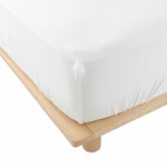 Drap housse gaze de coton 140 x 190 cm tendance uni blanc