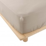 Drap housse gaze de coton 160 x 200 cm tendance uni sable