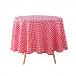 Nappe ronde 180 cm Vichy rouge