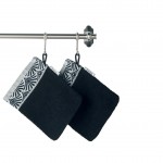 Lot de 2 gants de toilette 15 x 21 cm Goldy noir