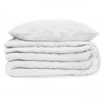 Housse de couette et taies double gaze de coton Doux Reve 220 x 240 Blanc