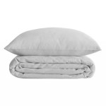 Housse couette + 2 taies 240 x 260 cm Percale de coton Uni blanc