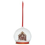 Boule de noel transparente 8 cm maison biscuit