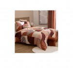 Housse couette + 2 taies percale de coton 240 x 220 cm Geo Tatia