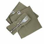 3 Serviettes de table en gaze de coton Romarin