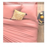 Housse de couette 140 x 200 cm uni couleur moderne rose Blush