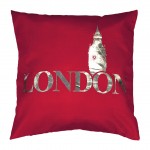 Housse de coussin polyester imprime Argent Silver London