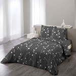 Parure housse de couette 200 x 200 cm Clochettes gris