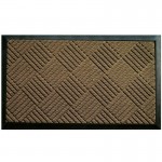 Tapis d'entree a carreaux marron