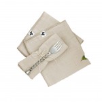 3 Serviettes de table en gaze de coton beige