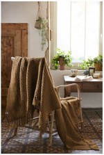 Plaid a franges 180 x 220 cm Gabin camel