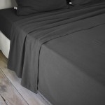 Drap plat flanelle 240 x 300 cm Candice anthracite