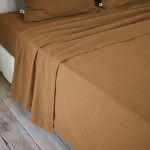 Drap plat flanelle 240 x 300 cm Candice camel