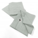 3 Serviettes de table en gaze de coton vert eucalyptus