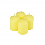 Set de 4 bougies pilier jardin 4 x 6 cm Citronnelle