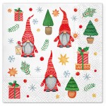 Lot de 20 serviettes en papier 33 x 33 cm Gnomes Noel