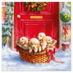 Lot de 20 serviettes en papier 33 x 33 cm Chiots de Noel