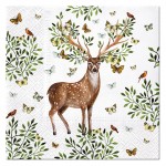 Lot de 20 serviettes en papier 33 x 33 cm Cerf majestueux