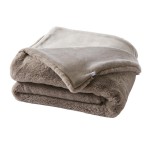 Plaid flanelle 140 x 200 cm Svenn loutre taupe