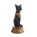 Statuette Desse Bast assise avec collier Scarabe 13.5 cm