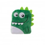 Bouillotte + housse polaire Dinosaure rigolo 30 x 40 cm vert fonce