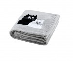 Plaid a poils doux 130 x 150 cm Chat gris