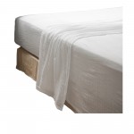 Drap plat double gaze de coton Gaia 240 x 300 cm Blanc