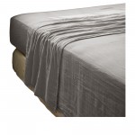 Drap plat double gaze de coton Gaia 270 x 300 cm Anthracite