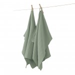 Lot de 2 essuie-mains Gaze de coton 50 x 70 cm eucalyptus