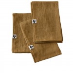 3 Serviettes de table en Lin Soline Caramel